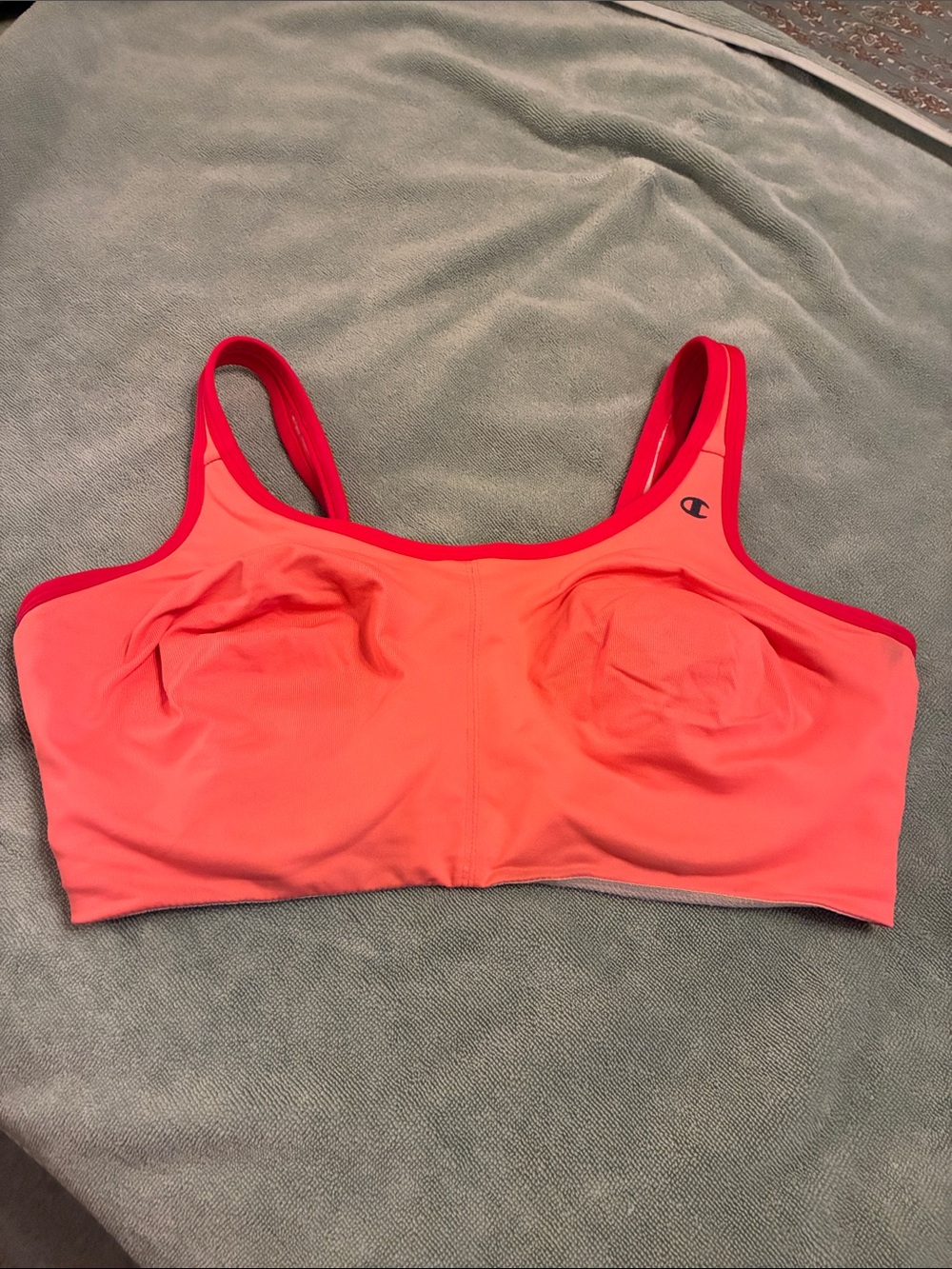 Champion Coral-Pink Active Sports Bra with Contrast Trim